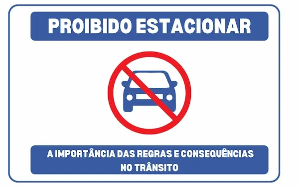 Azul e vermelho Classico Proibido Estacionar Cartaz