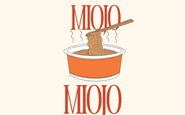 Red and Beige Illustrated Typographic Noodles Food Flyer